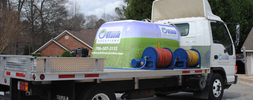 Outdoor Solutions of Columbus fertilizer is full of nutrients that will keep your lawn green and the weeds away!
